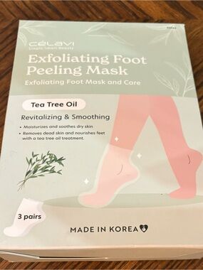 Three Pack Celavi Exfoliating Foot Peeling Mask with Tea Tree Oil – K-Beauty